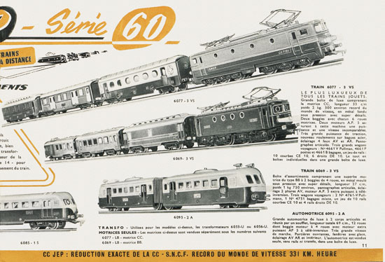 Trains JEP catalogue 1956