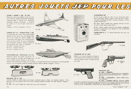 Trains JEP catalogue 1956