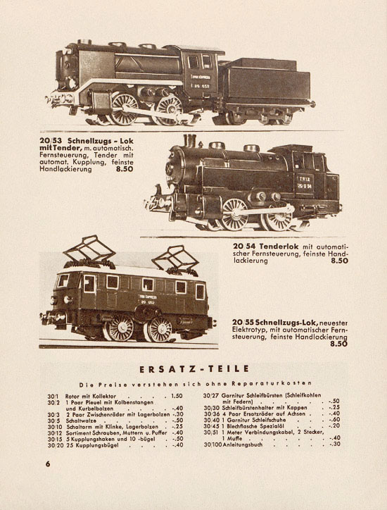 Trix Katalog 1937-1938