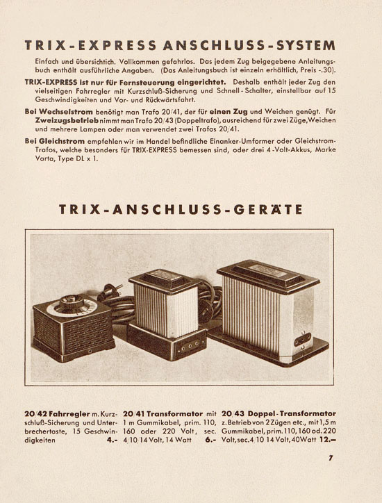 Seite 9 Trix Katalog 1937-1938