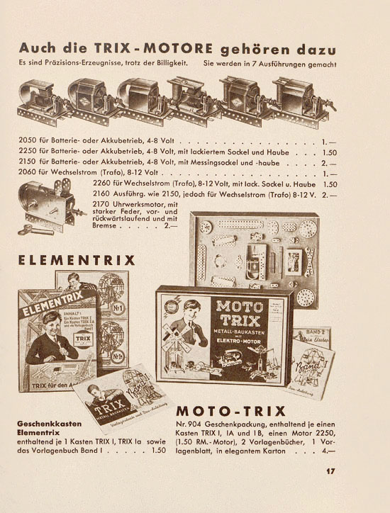 Seite 19 Trix Katalog 1937-1938