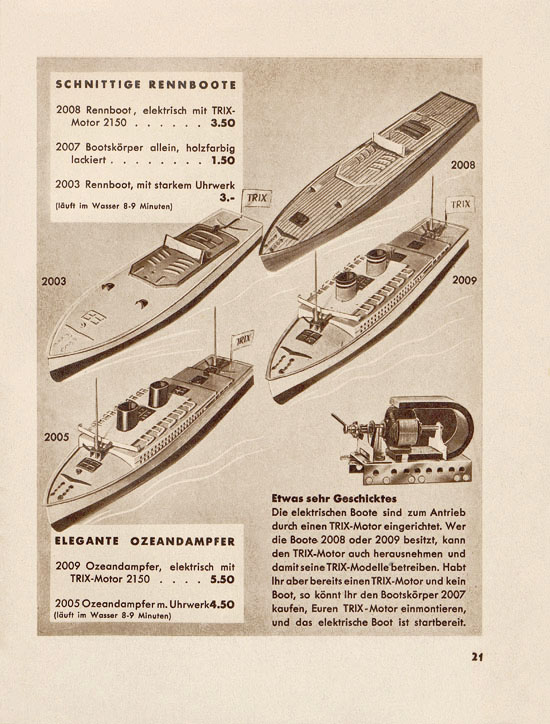 Seite 23 Trix Katalog 1937-1938