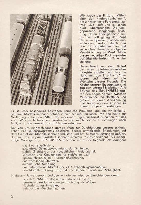 Seite 4 Trix Katalog 1938-1939