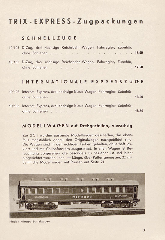 Seite 9 Trix Katalog 1938-1939