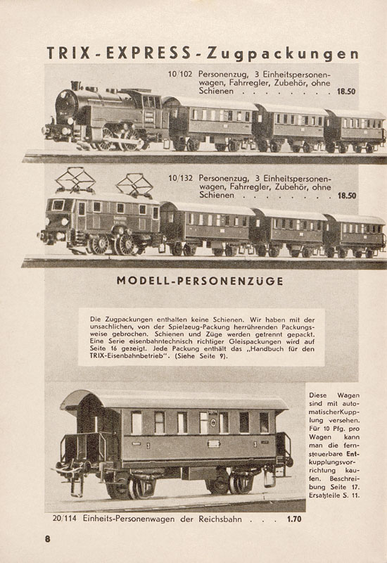 Seite 10 Trix Katalog 1938-1939