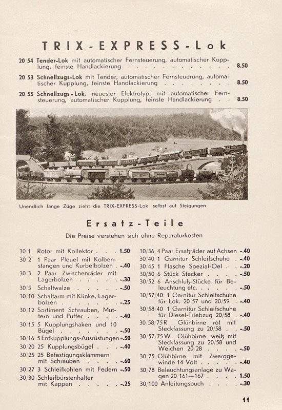 Seite 13 Trix Katalog 1938-1939