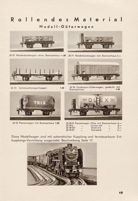 Seite 21 Trix Katalog 1938-1939