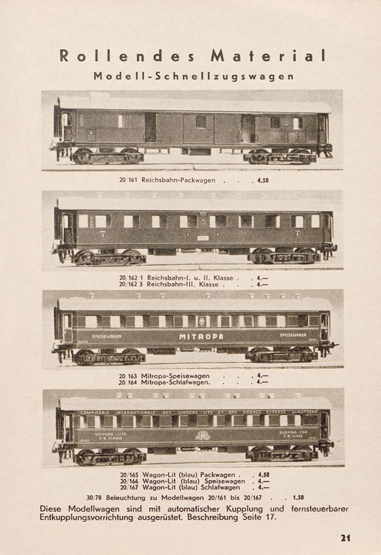 Seite 23 Trix Katalog 1938-1939