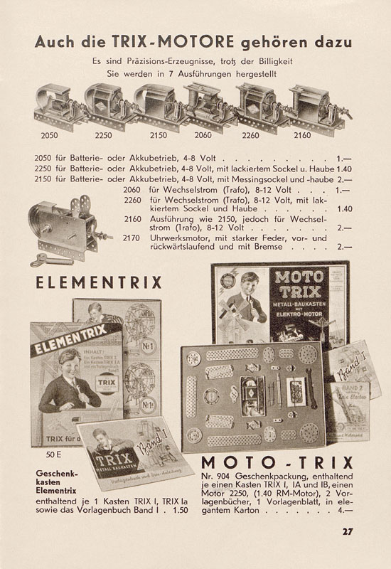 Seite 29 Trix Katalog 1938-1939