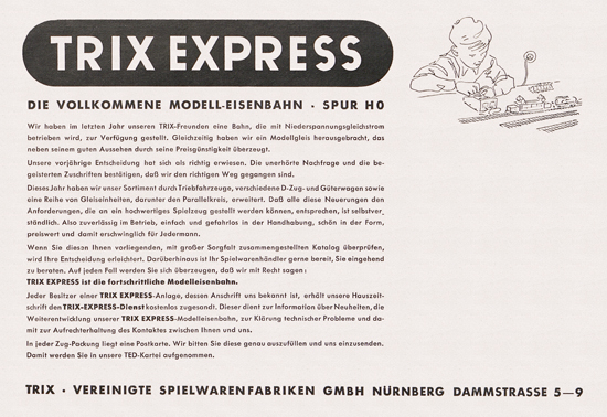 Trix-Express Katalog 1954