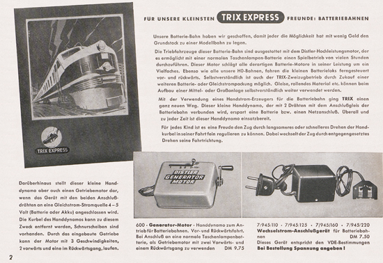 Seite 4 Trix-Express Katalog 1954