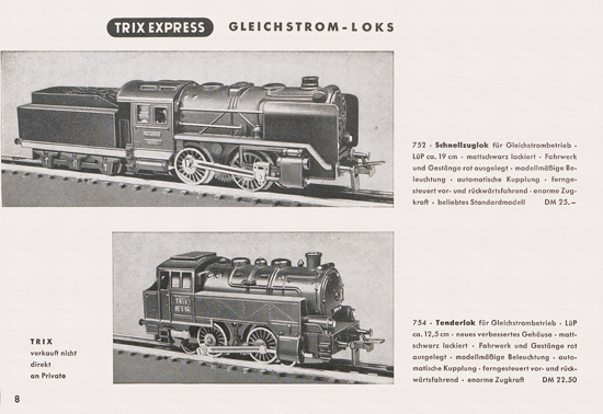 Seite 10 Trix-Express Katalog 1954