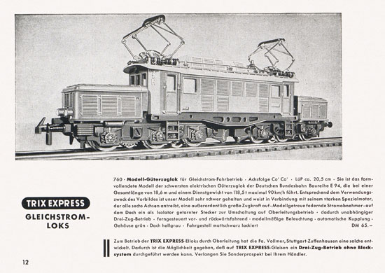 Trix-Express Katalog 1956