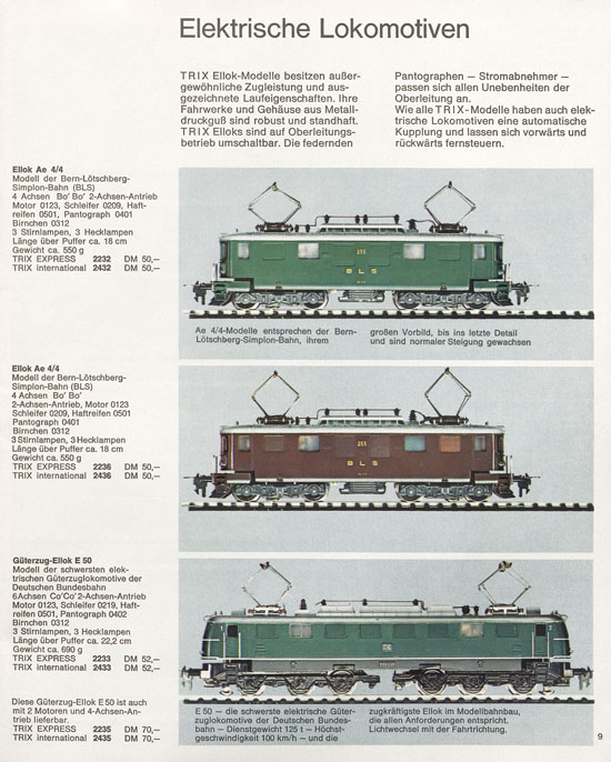 Seite 9 Trix Katalog 1966