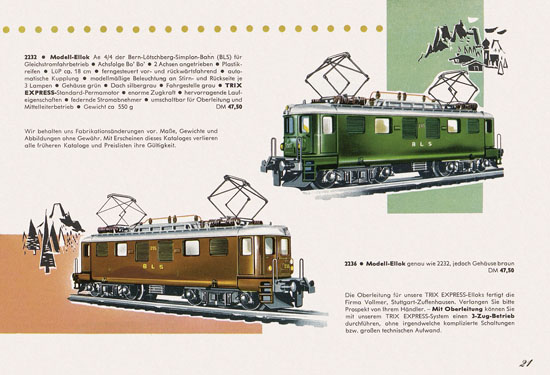 Trix Express Katalog 1962