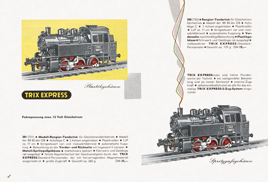 Trix Express Katalog Spur H0 1960-1961