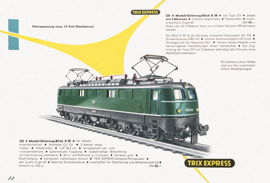 Trix Express Katalog Spur H0 1960-1961