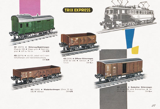 Trix Express Katalog Spur H0 1960-1961