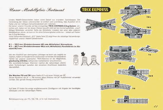 Trix Express Katalog Spur H0 1960-1961