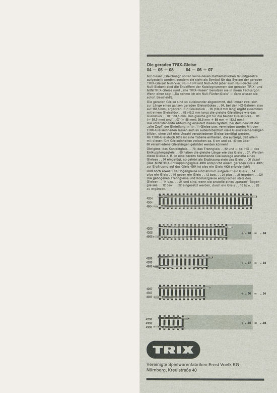 Trix Gesamtkatalog 1967