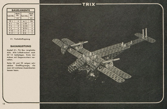 Trix Vorlagenbuch für den Elementrix 1952