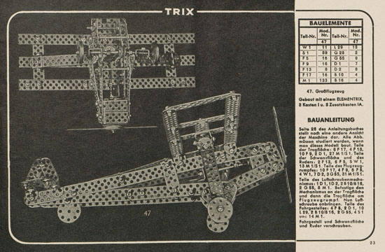 Trix Vorlagenbuch für den Elementrix 1952