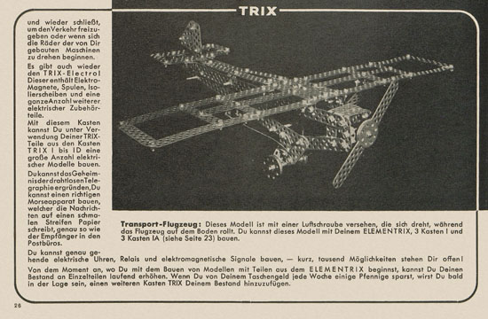 Trix Vorlagenbuch für den Elementrix 1952