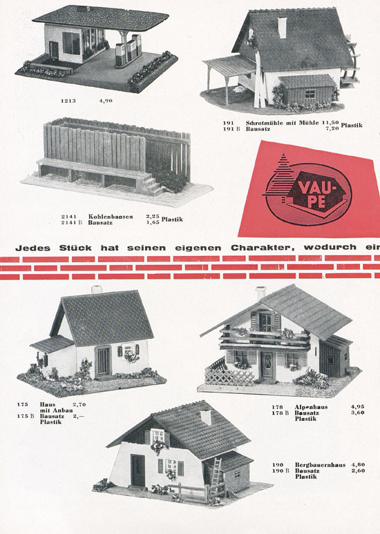 Vau-Pe Modellauswahl Zubehör 1960