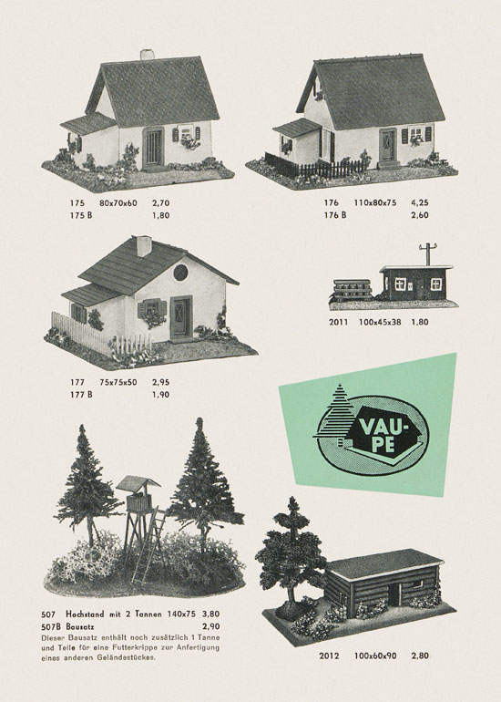 Vau-Pe Modellbahn-Zubehör Spur TT 1963