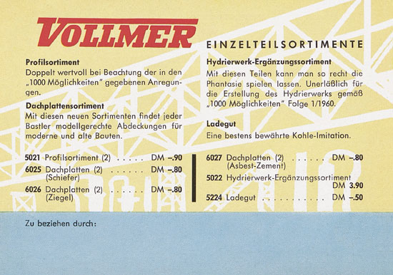 Vollmer Neuheiten 1960