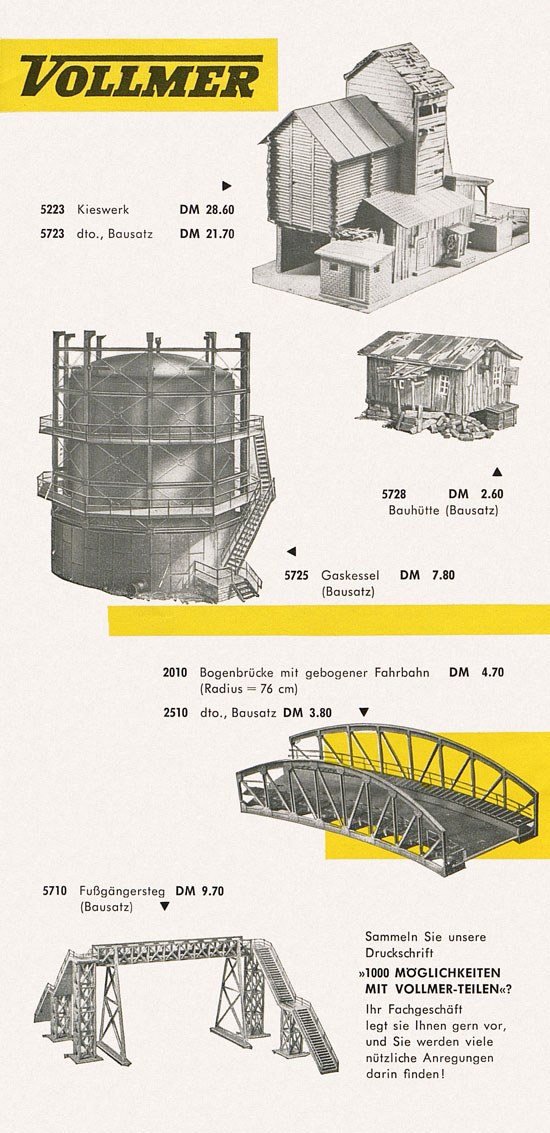 Seite 2 Vollmer Faltblatt Neuheiten 1961