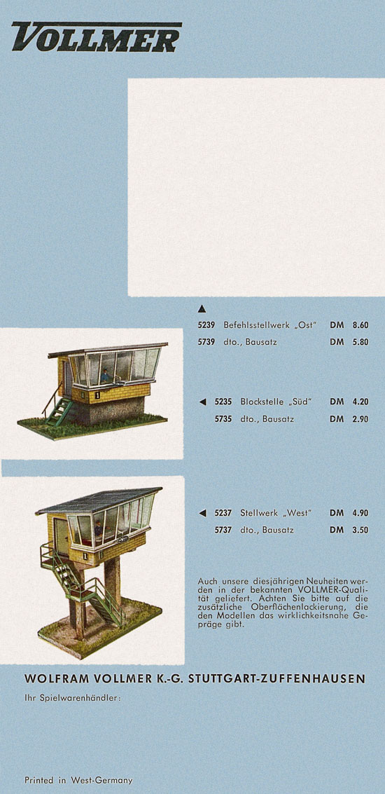Seite 8 Vollmer Faltblatt Neuheiten 1961