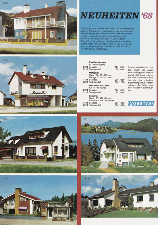 Seite 2 Vollmer Faltblatt H0 Neuheiten 1968-1969