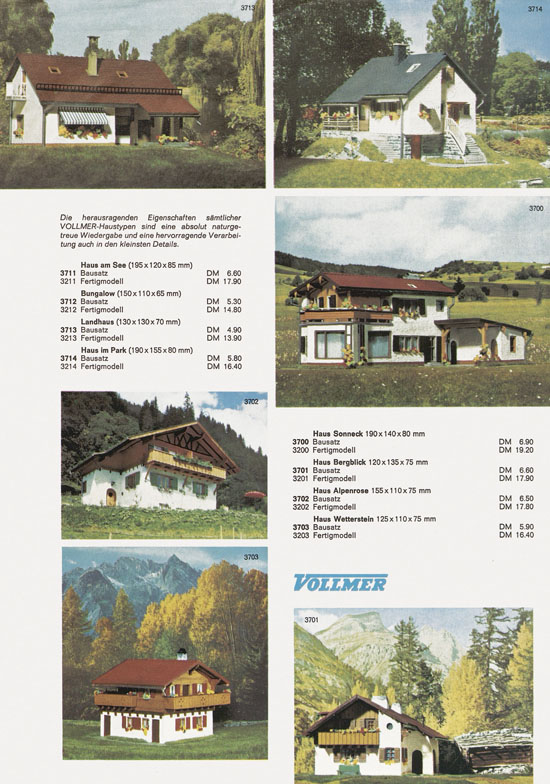 Seite 3 Vollmer Faltblatt H0 Neuheiten 1968-1969