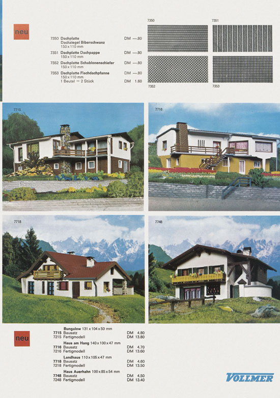 Vollmer Katalog Spur N 1968-69