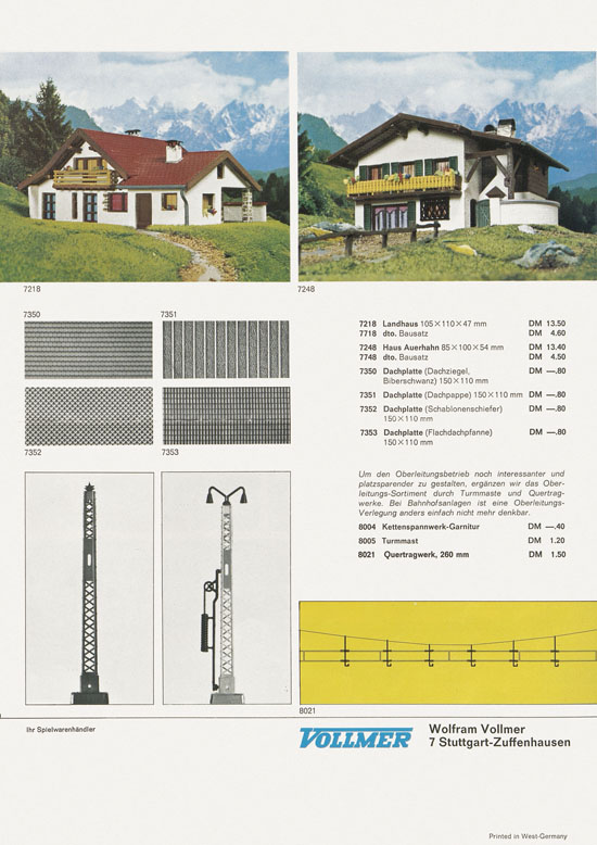 Vollmer Neuheiten 1968