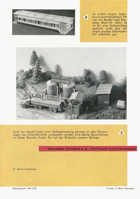 Seite 4 Vollmer 1000 Möglichkeiten Güterbahnhof 1961