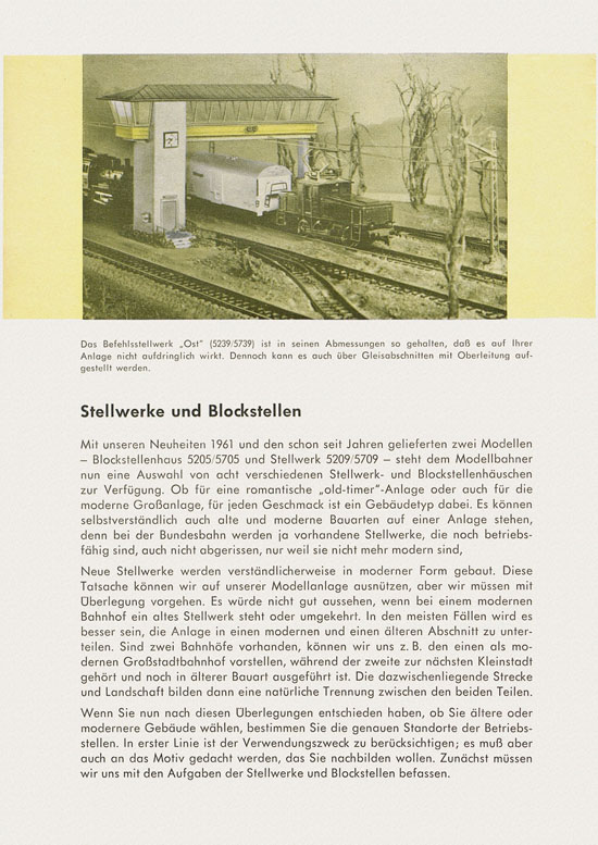 Vollmer 1000 Möglichkeiten Stellwerke und Blockstellen 1961