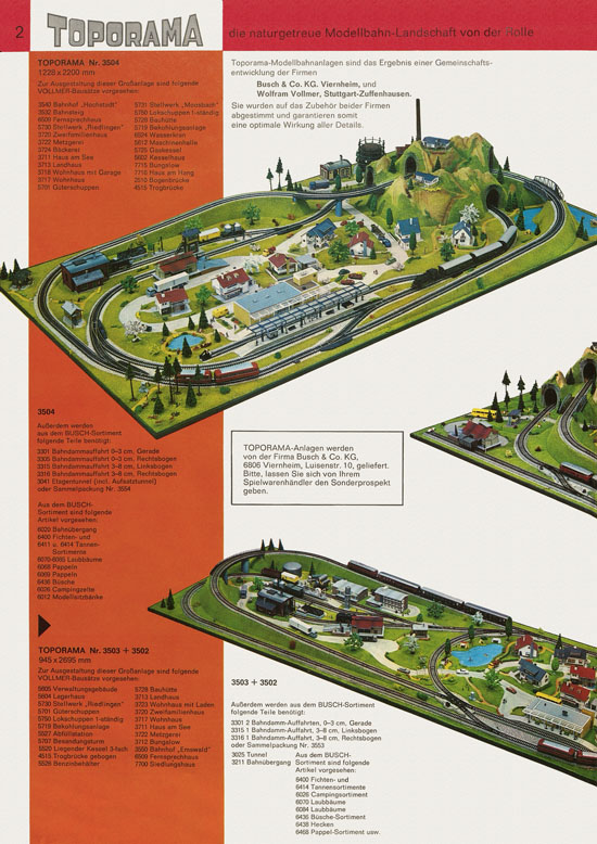 Seite 2 Vollmer Katalog Modelleisenbahn-Zubehör 1972-1973
