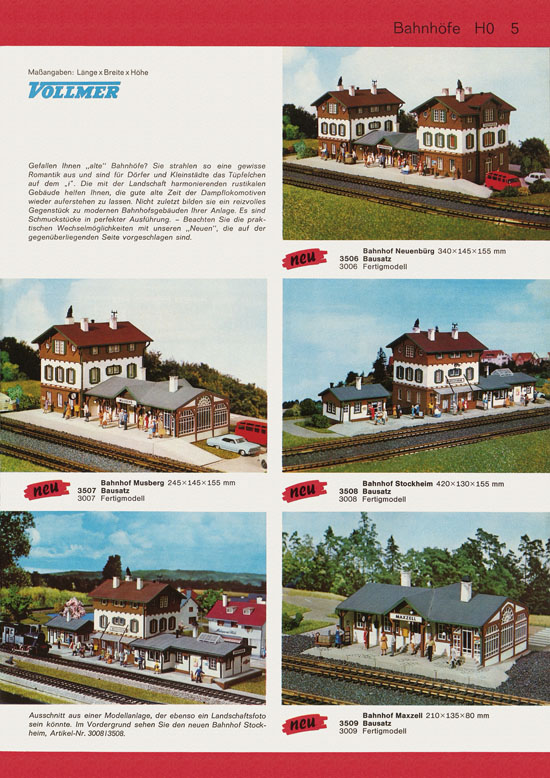 Seite 5 Vollmer Katalog Modelleisenbahn-Zubehör 1972-1973