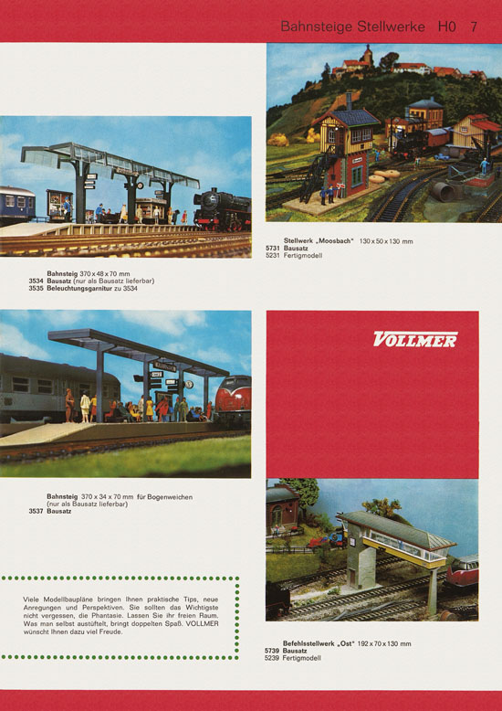 Seite 7 Vollmer Katalog Modelleisenbahn-Zubehör 1972-1973