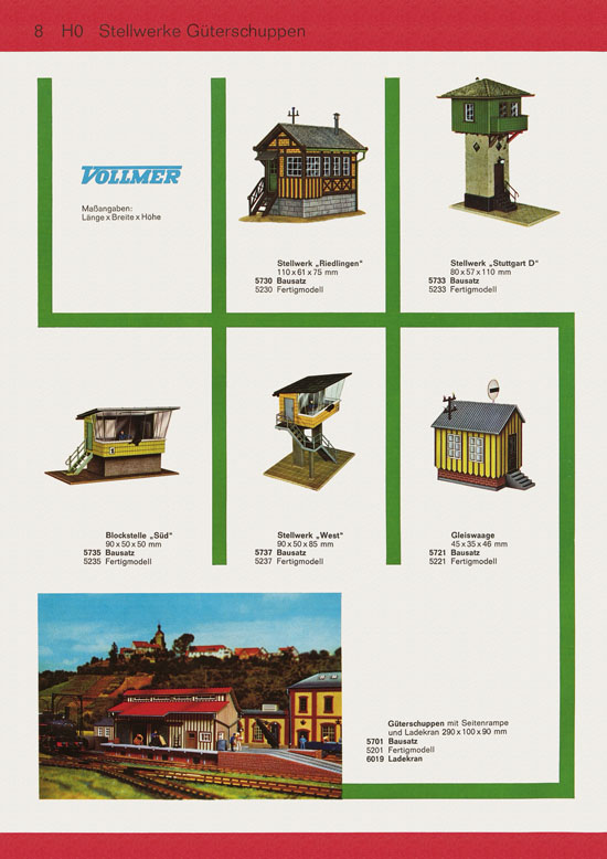 Vollmer Katalog Modelleisenbahn-Zubehör 1972-1973