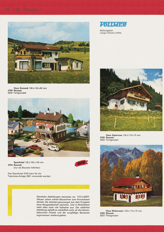 Seite 12 Vollmer Katalog Modelleisenbahn-Zubehör 1972-1973