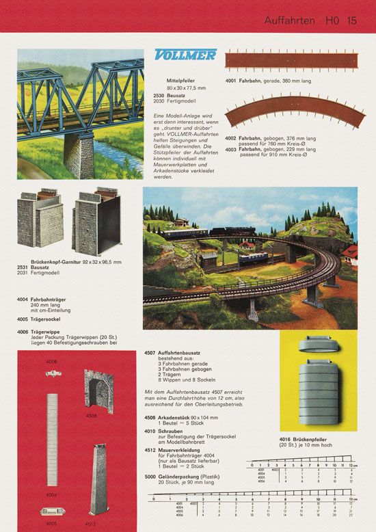 Vollmer Katalog Modelleisenbahn-Zubehör 1972-1973