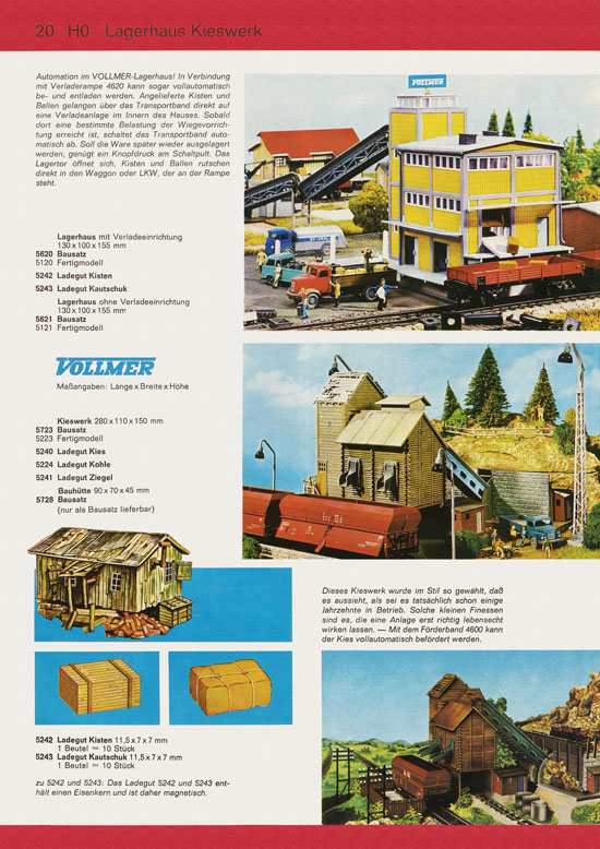 Vollmer Katalog Modelleisenbahn-Zubehör 1972-1973