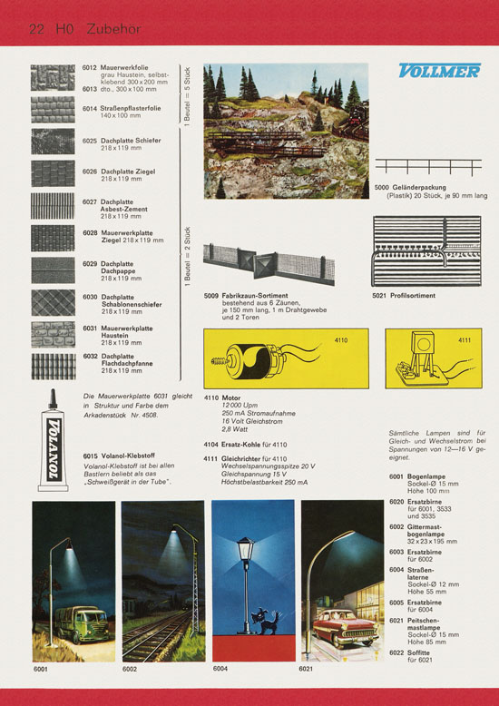 Vollmer Katalog Modelleisenbahn-Zubehör 1972-1973