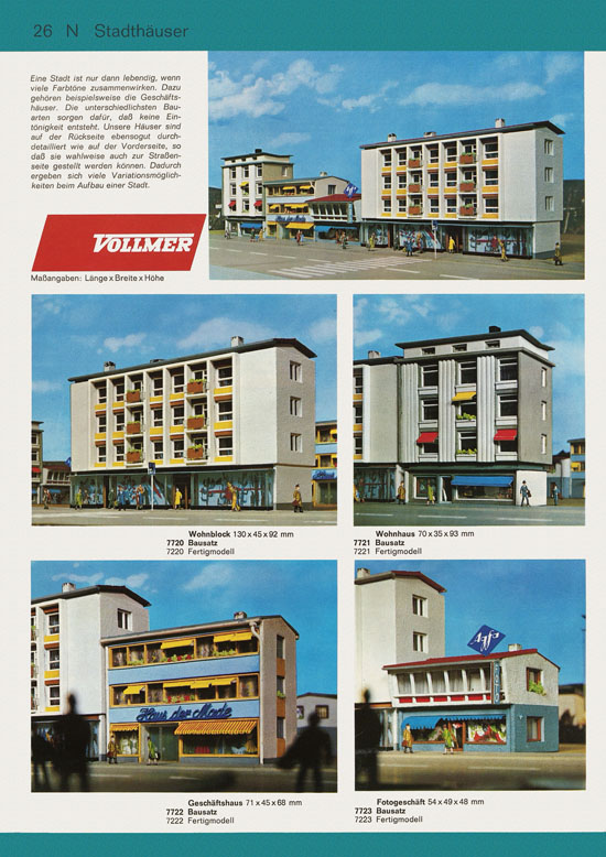 Vollmer Katalog Modelleisenbahn-Zubehör 1972-1973