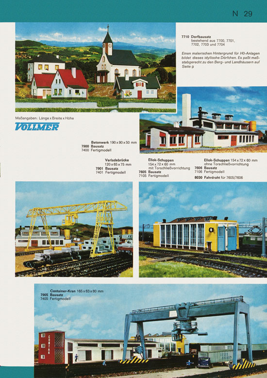 Seite 29 Vollmer Katalog Modelleisenbahn-Zubehör 1972-1973