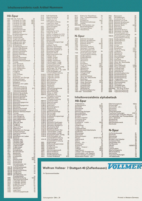 Seite 32 Vollmer Katalog Modelleisenbahn-Zubehör 1972-1973