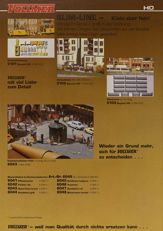Seite 3 Vollmer Prospekt mit Neuheiten 1985